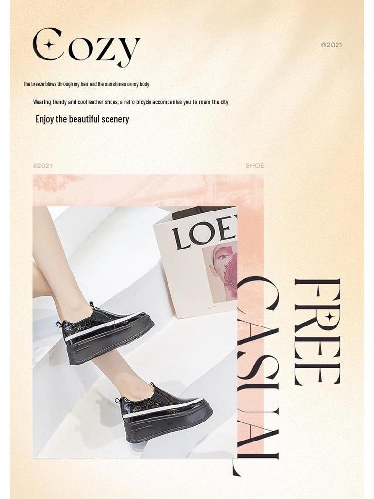 Женские туфли-слипоны на толстой подошве на британской платформе весна/осень 2024 г.