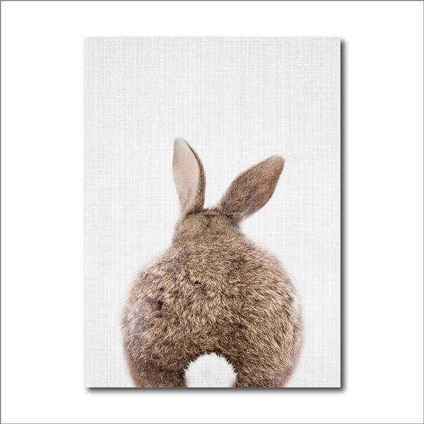 Rabbit Bubble Gum Art Poster Prints Blue Pink Nursery Wall Art Canvas Paintings Wall Picture Baby Animals Bunny Nursery Decor