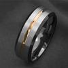 Men Matte Stripe Band Titanium Steel Wedding Ring Party Jewelry Gift