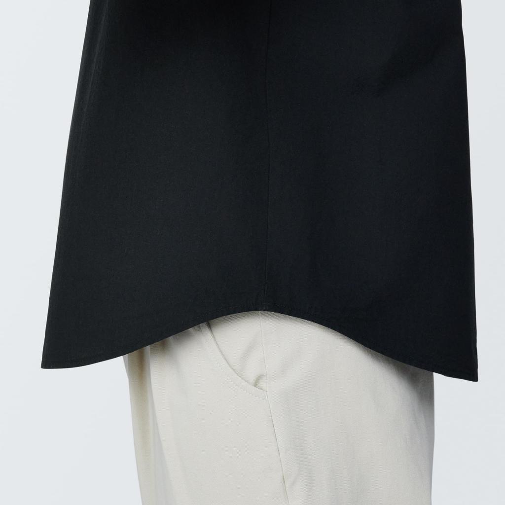 MUJI Cool Size BC2JOA4S Women's Short-Sleeved Blouse, Broadcloth, Black, M,