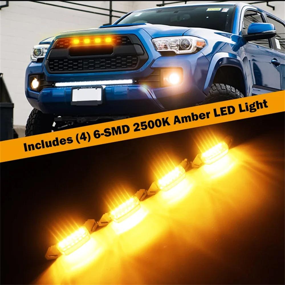 Car Front Grille LED Lights Raptor Style Lights for 2016-up Toyota Tacoma Front Grille Decorative Lighting Warning Lights DRL