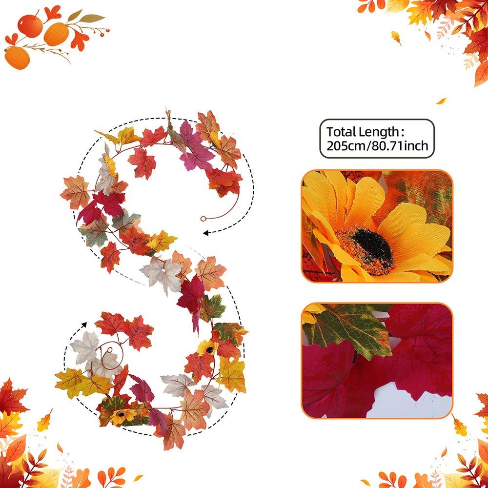 Multi-size Faux Autumn Vine Multicolor Simulation Maple Leaves Garland  Autumn Season