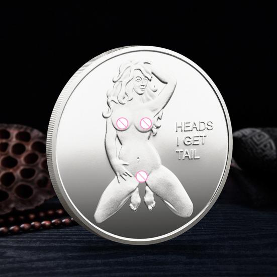 Sexy Women Coin Heads And Tails Date Night Coin Metal Double-Sided Lucky