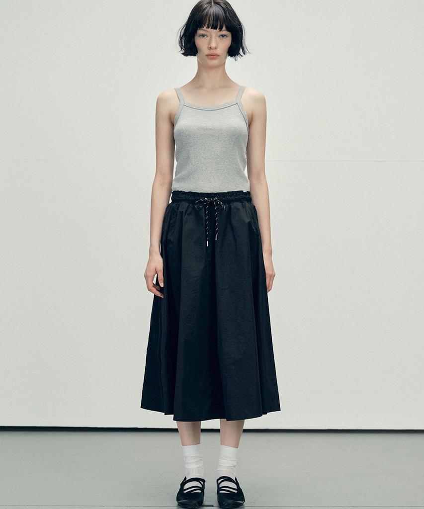 Marop 3114 Nylon Flare Skirt (Black)