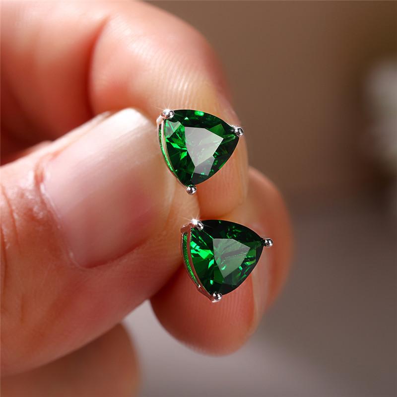 Серьги-пусеты Huitan Eternity Green CZ для женщин, золотистого цвета, роскошные свадебные серьги для невесты, элегантные аксессуары для ушей, циркон для вечеринки