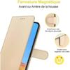 Coque - BOOLING - pour Samsung S22 Ultra - Doré - Protection 360° - Effet Cuir - Anti Rayure
