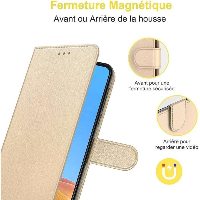 Coque - BOOLING - pour Samsung S22 Ultra - Doré - Protection 360° - Effet Cuir - Anti Rayure