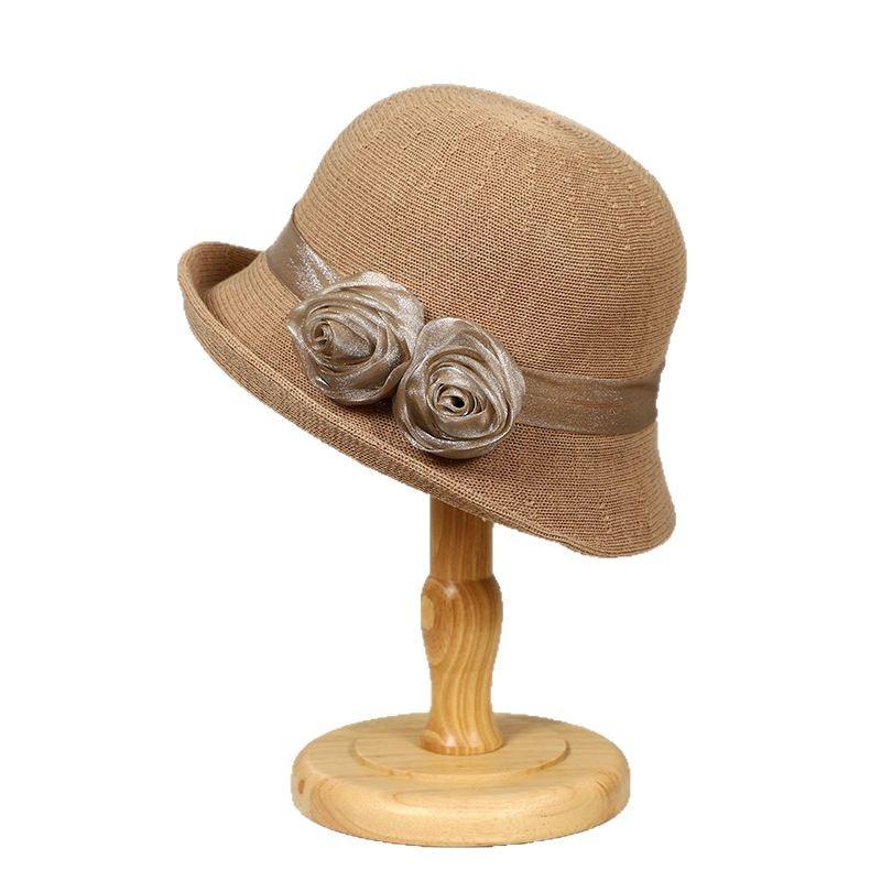 Spring and summer breathable bucket hat women's fashion elegant sunscreen visor hat temperament show face small versatile mother hat