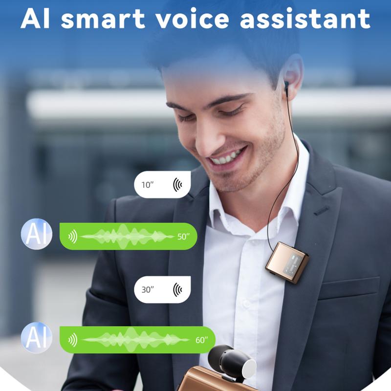 K89/K75 Lavalier Business Bluetooth 5.4 беспроводная гарнитура разговор/музыка 20H ЖК-цифровой дисплей HIFI наушники с микрофоном шумоподавление