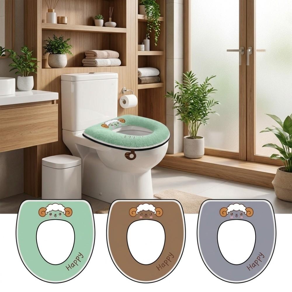 Skin-Friendly Sheep Toilet Seat Cushion Warm Toilet Gasket Universal Toilet Mat Bathroom Accessory
