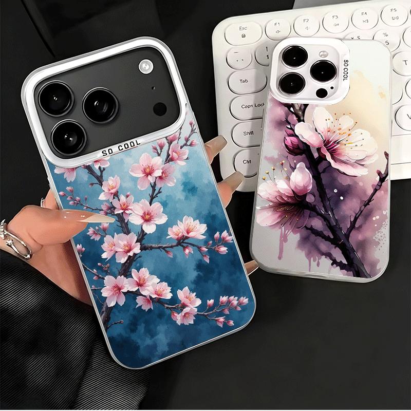 Чехол для телефона Sakura с цветами вишни, ударопрочный, для iPhone 17 Air 16 16E 15 Pro Max 14 Plus 13 Mini 12, задняя крышка, защита от падений