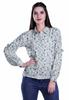 Printed Long Sleeve Top For Women Classic CollarA  SummerA  Button Up