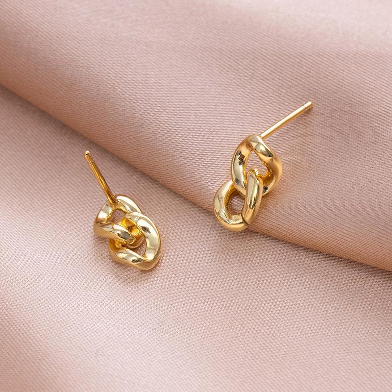 Banyan Tree S925 Silver Korean Chain Earrings - Simple, Fashionable Female Star-Inspired Design