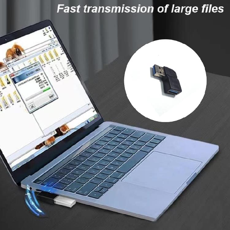 Угловой USB 3.0 адаптер-удлинитель 90 градусов, Male to Female, 5 Гбит/с, для ноутбука, компьютера, принтера, камеры