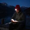 Outdoor Lighting Winter Hat LED with Light, Unisex USB Rechargeable Headlamp Skull Cap, Accessory Warm Knitted Cap for Men, Women, Gear Adjustable