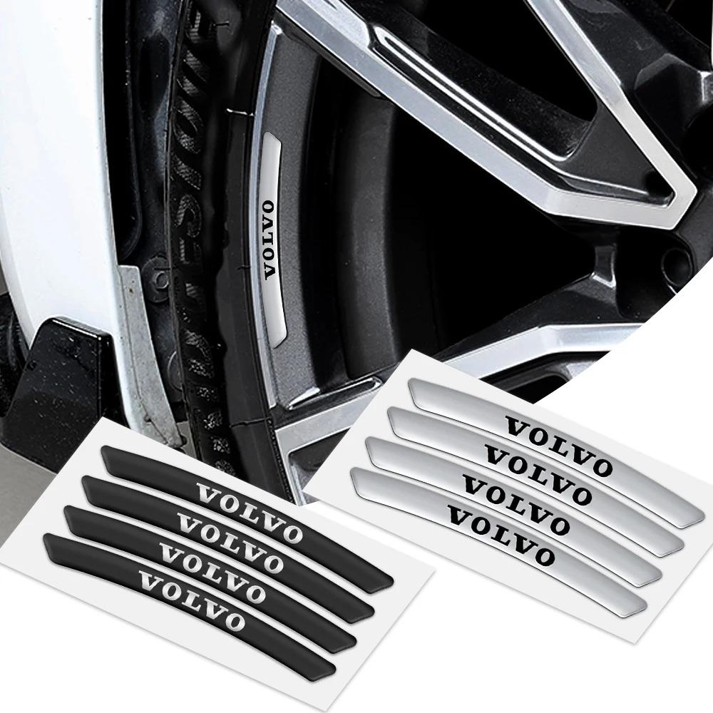 AAKI1 4Pcs Metal Wheel Hub Rim Stickers Decals For Volvo XC60 XC90 S60 V60 XC40 C40 S90 V90 V40 XC70 Car Exterior Decor