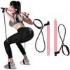 С Ab Roller Pilates Bar Kit Stretching Yoga Resistance Bands Foot Loop Pilates Sticks Exercise