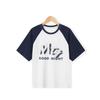 Montagut Girls' Summer Color-Block Raglan Sleeve Printed T-Shirt
