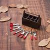 1 Set Photography Decoration Props 1: 12 Miniature Wooden Multifunctional Metal Toolbox Doll House Mini Tool Kit Ornament