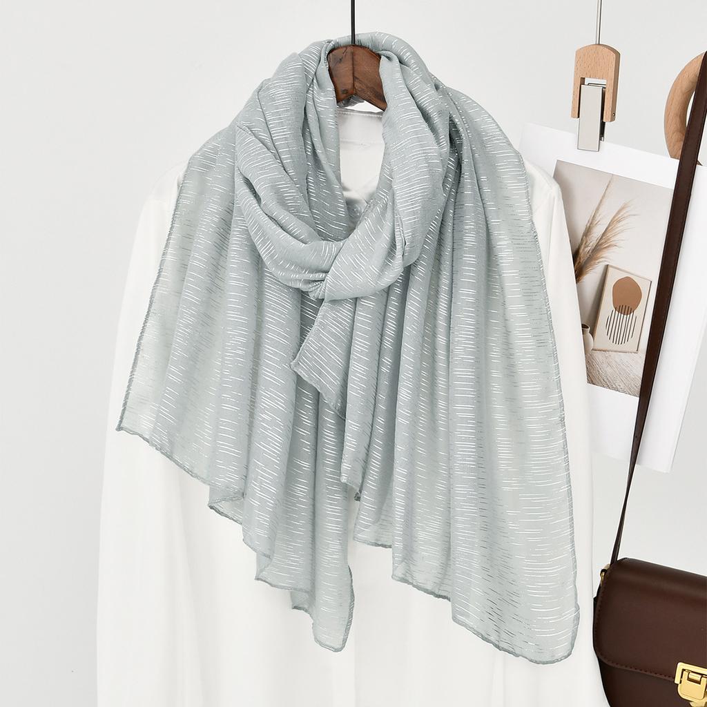 Новый серебристый серебристый яркий шелковый шарф ручной работы, высококачественный женский полиэстеровый солнцезащитный мягкий платок для головы