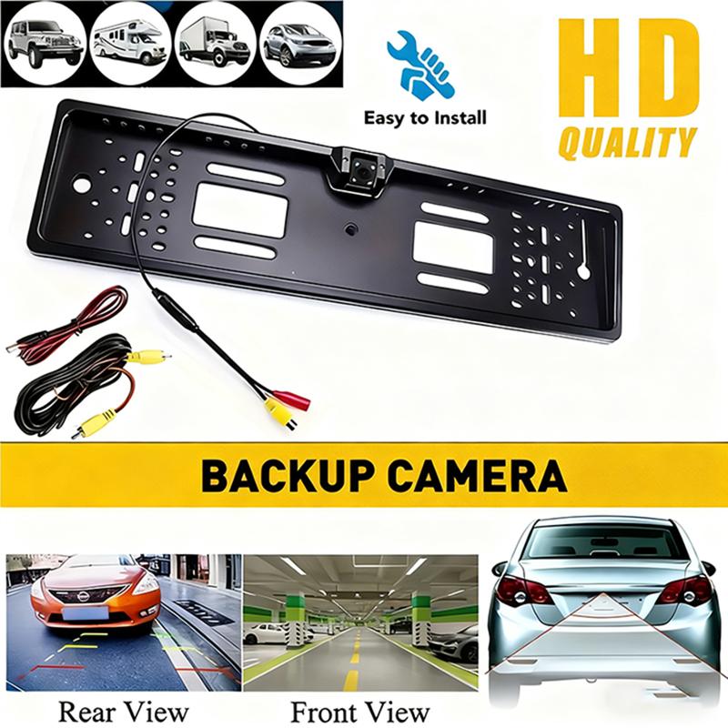Pakring Car Rear View Camera EU European License Plate Frame Waterproof Night Vision Reverse Backup with 4 Or 8 12 LED Light