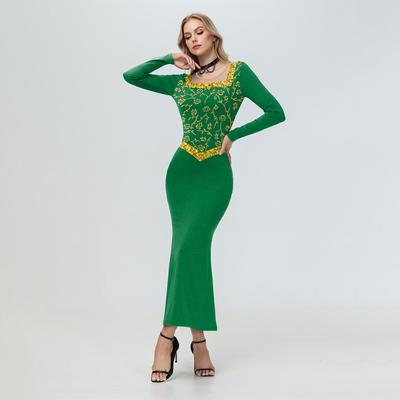 Хэллоуин Хрек Монстр Принцесса Шрек Фиона Сценическое Шоу Зеленое Платье