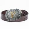 Letter F Zinc Alloy Cowhide Belt Western Style Vintage Belt