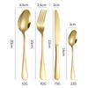 24 Pieces Luxury Tableware Cutlery Set Stainless Steel Tableware Set Gold Tableware Set Knife Fork Spoon Dishwasher Tableware