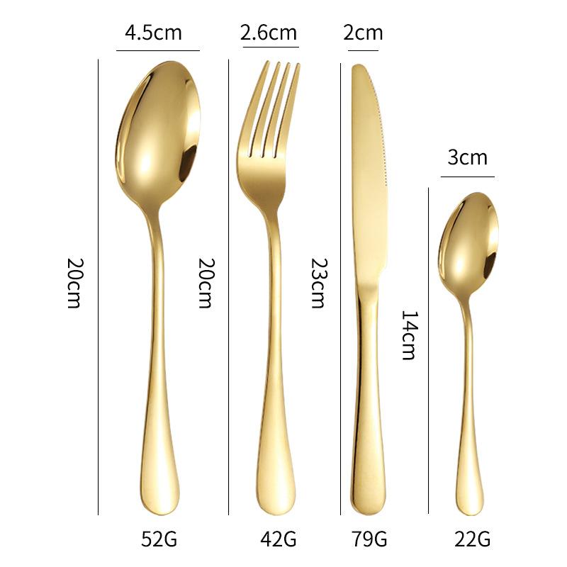 24 Pieces Luxury Tableware Cutlery Set Stainless Steel Tableware Set Gold Tableware Set Knife Fork Spoon Dishwasher Tableware