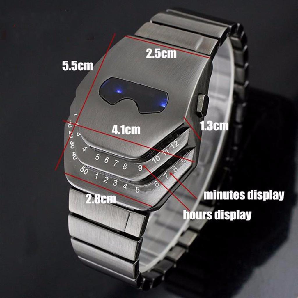 Модные мужские наручные часы из нержавеющей стали со змеиной головой, синие светодиодные наручные часы, подарок, крутой