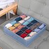 24 Grids Sock Storage Organizer Boxs Foldable Cabinet Drawer Organizers Clothes Closets Underwear Underpants Bra Storage Box