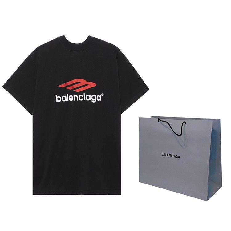 Balenciaga Футболка SS24 Свободный крой Унисекс Черный 791615TQVQ61021