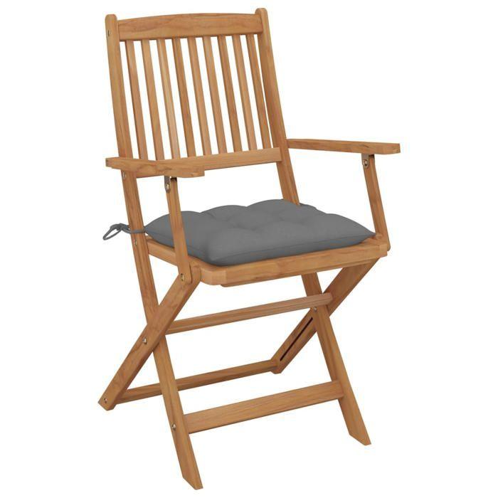 Maison Exclusive - Chaises pliables d'extérieur et coussins lot de 8 Bois d'acacia