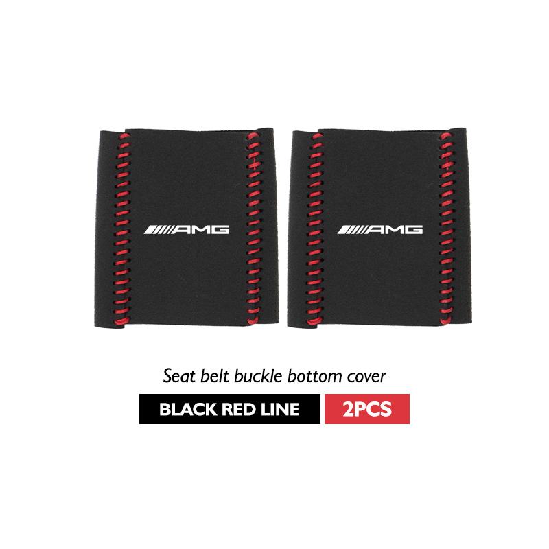 ECLD4 2PCS Car Seat Belt Anti Scratch Buckle Protector Cover Accessories For Mercedes Benz AMG C180 C300 W124 W176 W177 C200 C260 GLC