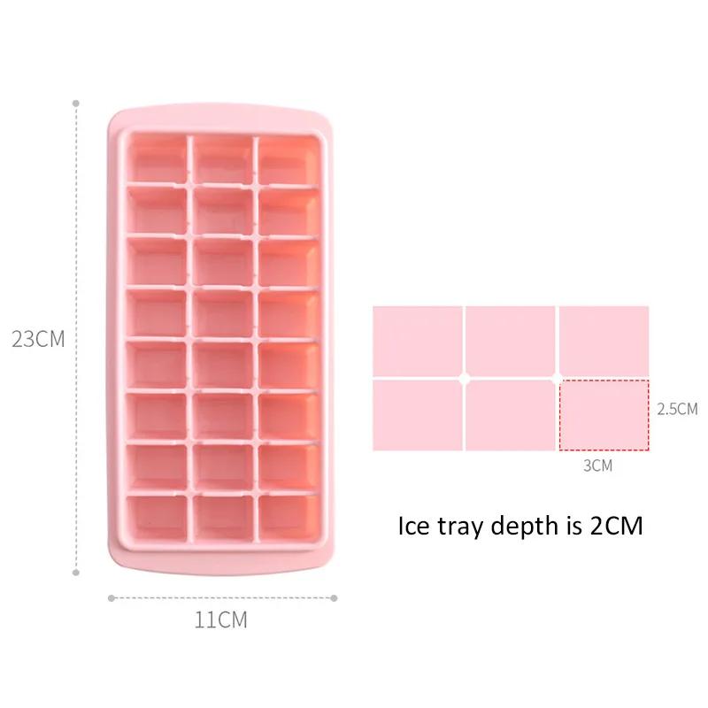 24 Grid Ice Cube Trays Silicone Ice Mold With Removable Lid Whiskey Cocktails Ice Cube Mold Kitchen Bar Wine Ice Blocks Maker