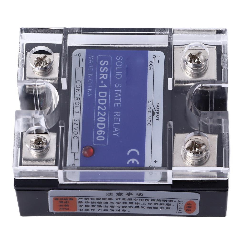 Твердотельное реле постоянного тока однофазное 3?Вход 32 В постоянного тока 5?Реле SSR для нагрузки 220 В постоянного тока для системы управления