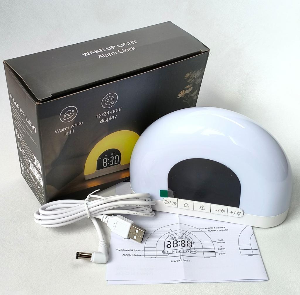 USB plug in model og sunlight up light clock Smart sunrise up light white