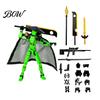 Swordsman Action Model Chinese Figure with Accessories, Multi-Joints Movable Bamboo Collectible Toy Hat Cloak Man Figurine, Articulated Dummy
