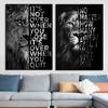 Animal Motivational Poster Wild Lion Letter Quote Art Posters and Prints On Canvas Painting Wall Art Picture Office Home Decor