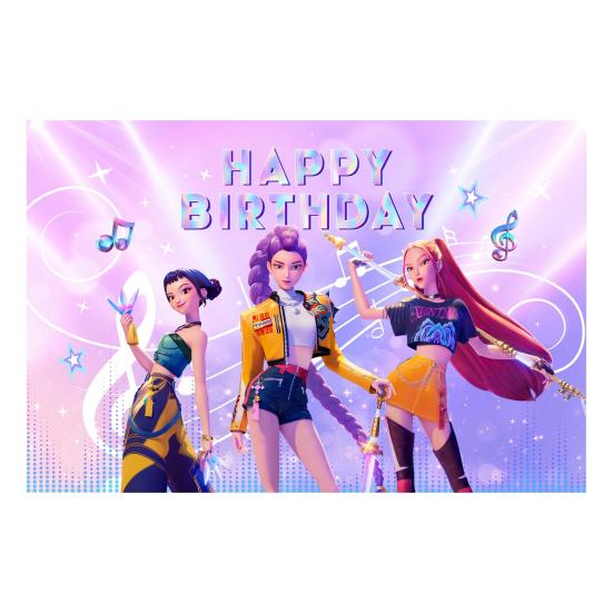 Фоновая ткань Демон Фильм Охотники С Днем Рождения Баннер Задник Подвесная ткань Украшение Детские товары для вечеринки