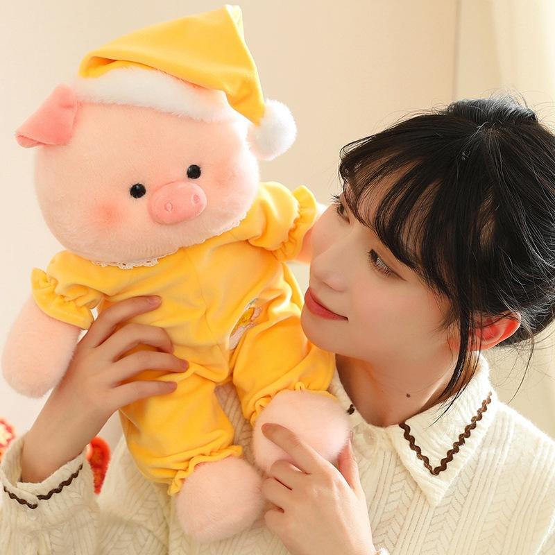 Пижамная кукла-кролик, милая кукла-медведь, розовая тряпичная кукла-свинка, подушка для сна для мальчика и девочки, плюшевая игрушка