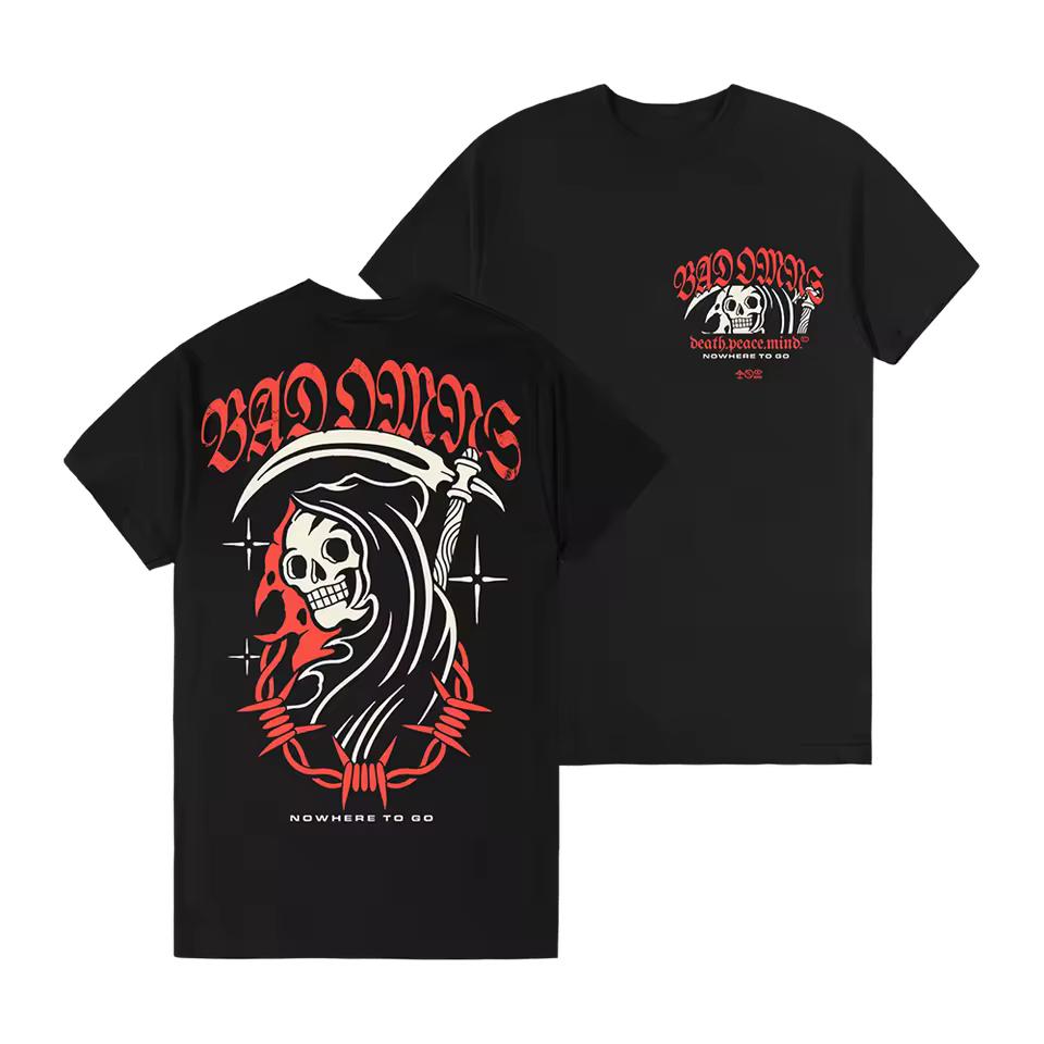 Bad Omens Nowhere To Go 100%Cotton Tshirt unisex retro rock Y2k Gothic style 2026 summer New O-neck Short Sleeve graphic shirt