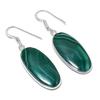 Натуральный Малахит Драгоценный Камень 925 Пробы Стерлингового Серебра Серьга 1,89" AEE-10840