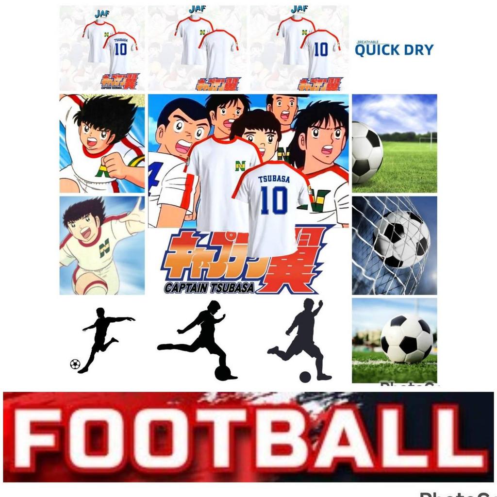 Футболка Captain Tsubasa Atom Hutton Football, футболка с изображением японского косплея, мультяшная анимация, дышащая, быстросохнущая, винтажная, с коротким рукавом, униформа
