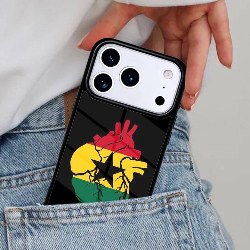 Ghana Flag Phone Case for iPhone 16e 15 14 13 12 17 Pro Max Plus Air 17pro Cover Coque