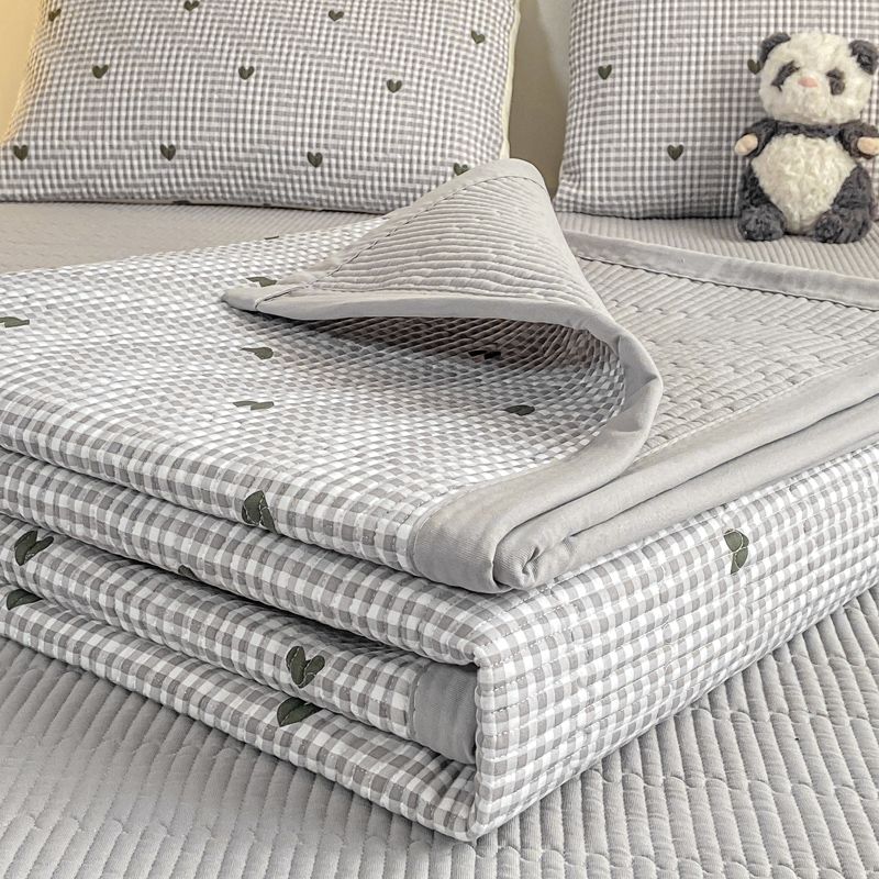Double Layer Gauze Bed Cover Household Anti Slip Thickened Cotton Bed Single Piece Kang Cover Four Season Mattress