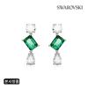 Mesmera Green Rhodium Drop Earrings 5665878