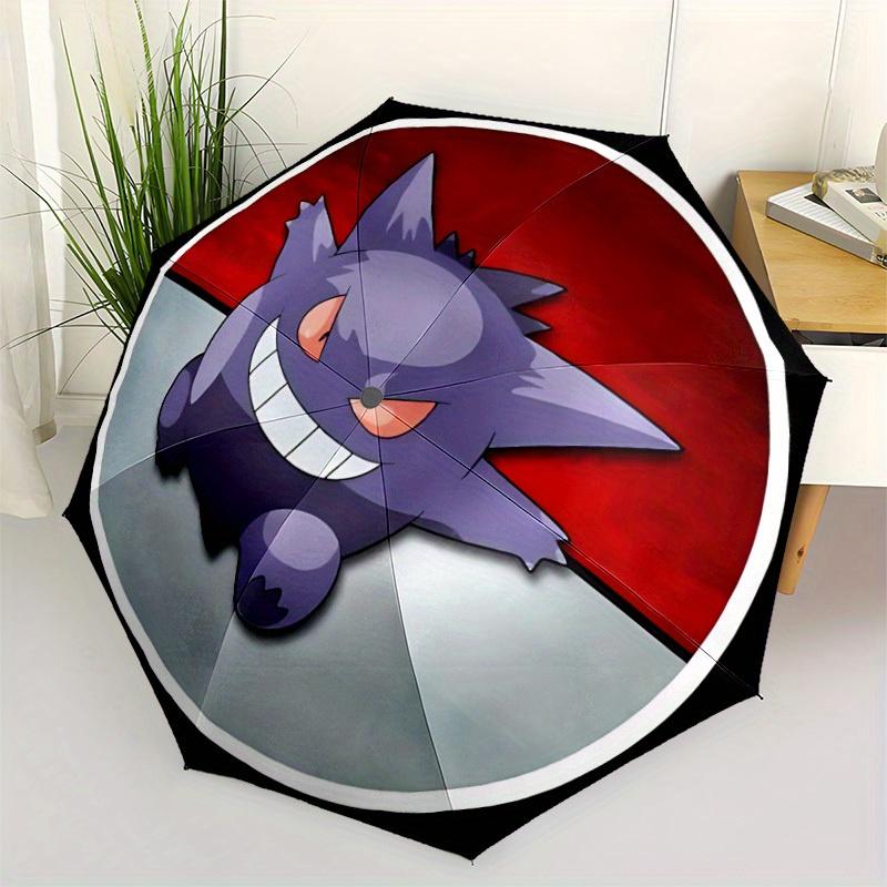 Автоматический складной зонт Pokemon Genga с прочным железным каркасом, портативный компактный дорожный зонт для всесезонного использования, Вечеринки009