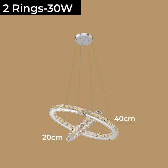 Nordic Crystal Ring LED Chandelier Luxury Stainless Steel Dimmable Pendant Lamp Kitchen Dining Room Ceiling Chandeliers Lighting