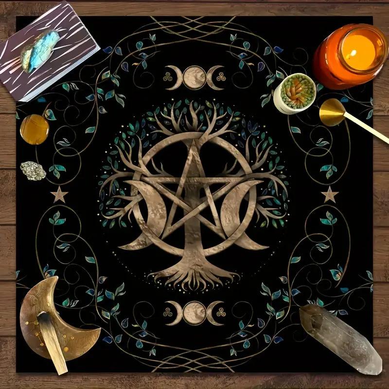 Purple Mystic Butterfly Moth Totem Bohemian Tarot Tablecloth Meditation Ritual Atmosphere Decor Mat